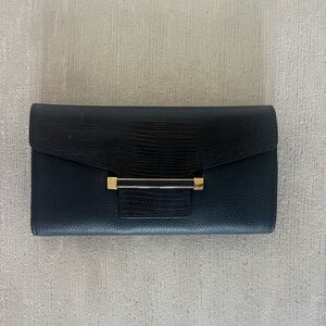 Vince Camuto navy Clutch with Gold Accent